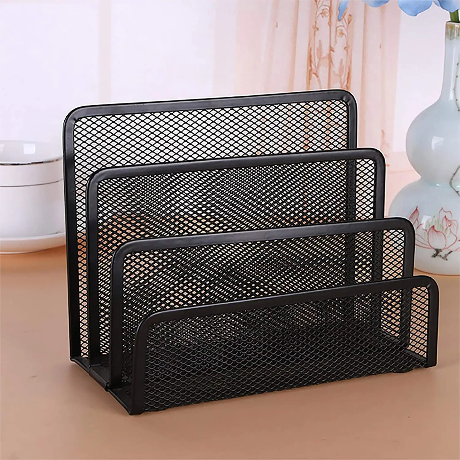 Wire Mesh Desktop Organizer Letter Sorter Desktop File Holder Organizer