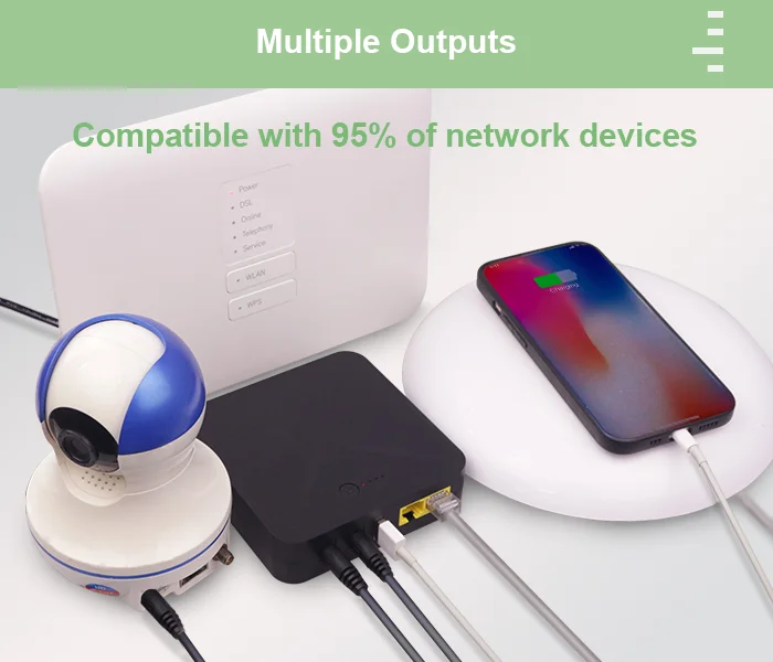 OEM 24V/48V 8000mah Backup Lithium Battery for Mini Poe UPS