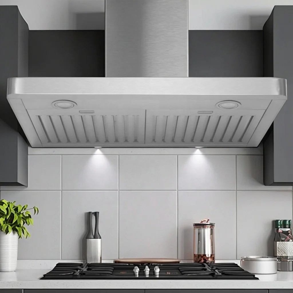 High Quality Customized Stainless Steel Range Hood Low-Noise Design for Household Use factory