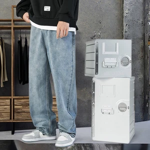 OEM & ODM Autumn New Korean Vintage Washed Loose Straight Long Pants Japanese Men's Mid