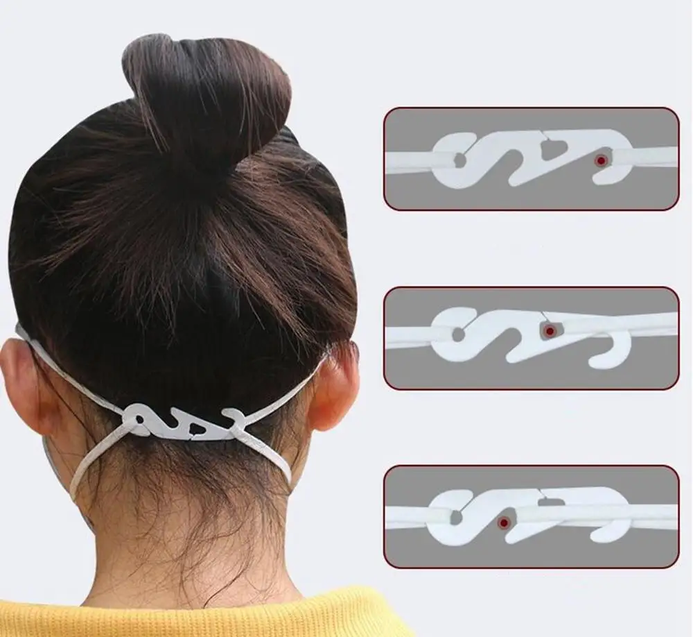 面部maskear配件可重复使用的挂钩,用于调整耳绳maskear延伸挂钩