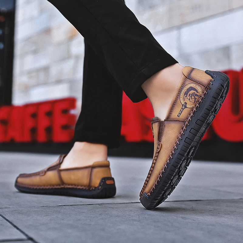 Brand New Fashion Men Loafers Men Leather Casual Shoes High Quality Adult Moccasins Men Driving Shoes Male