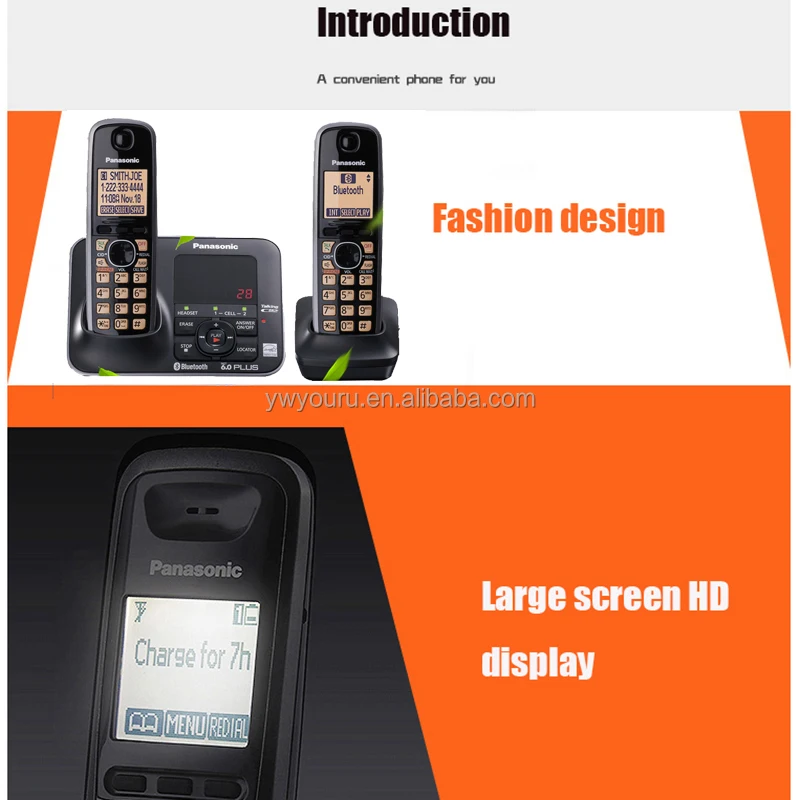 Large Button Digital Cordless Phone With Answer Machine Fixed