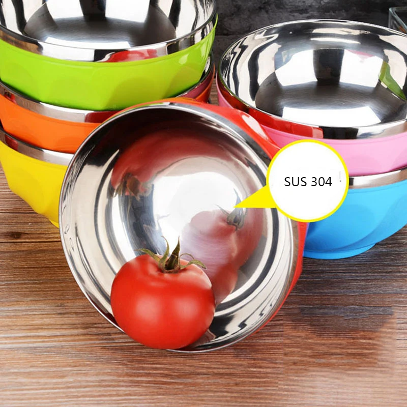 New Design 6pcs Set Cheap 13cm 15cm 17cm Color Print Stainless Steel Salad Mixing Bowl with Lid