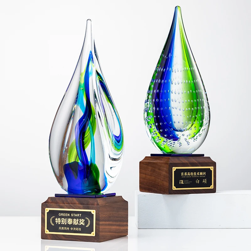 Factory wholesale custom new Hand-made glass trophy factory