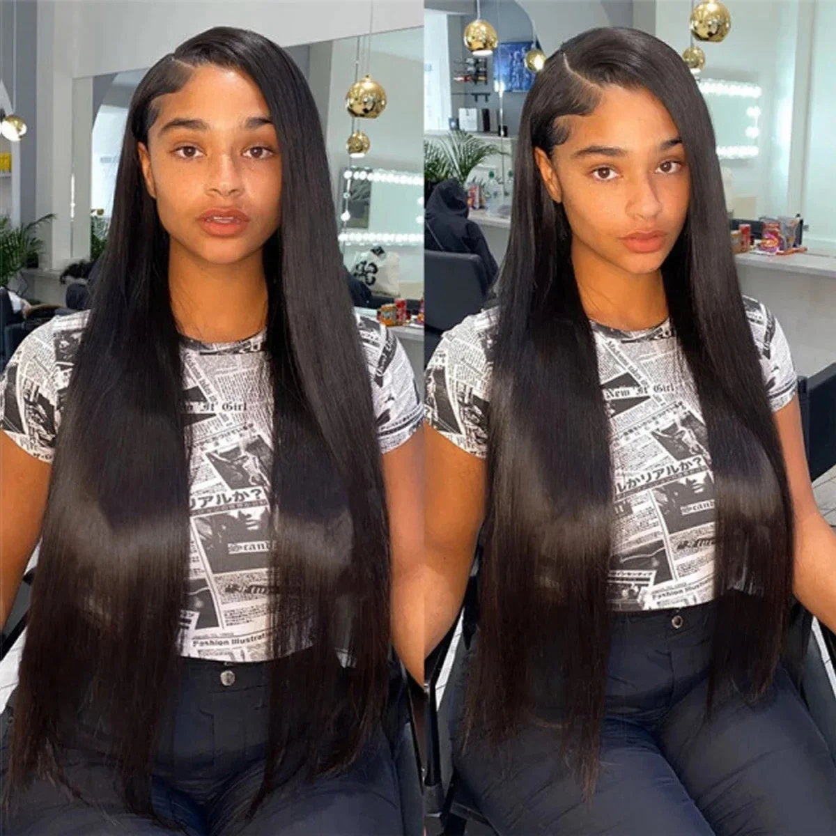 Straight Human Hair Bundle Natural Black Extension 14-30 Inch Remy Hair Women_voghion.com