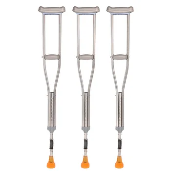 China Wholesale Comfortable Adjustable Aluminum Underarm Crutches Axillary Crutches For Injuried Elderly