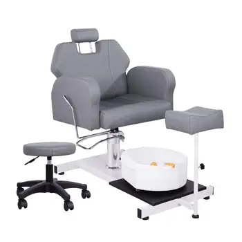Modern Luxury Pedicure Chair with Stool Light Professional Foot Bath Chair for Spa or Salon Furniture