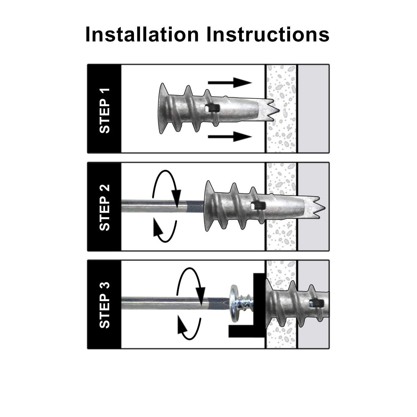 Premium Zinc Drywall Anchors And Screws Kit,Wall Anchor Drywall,50pcs