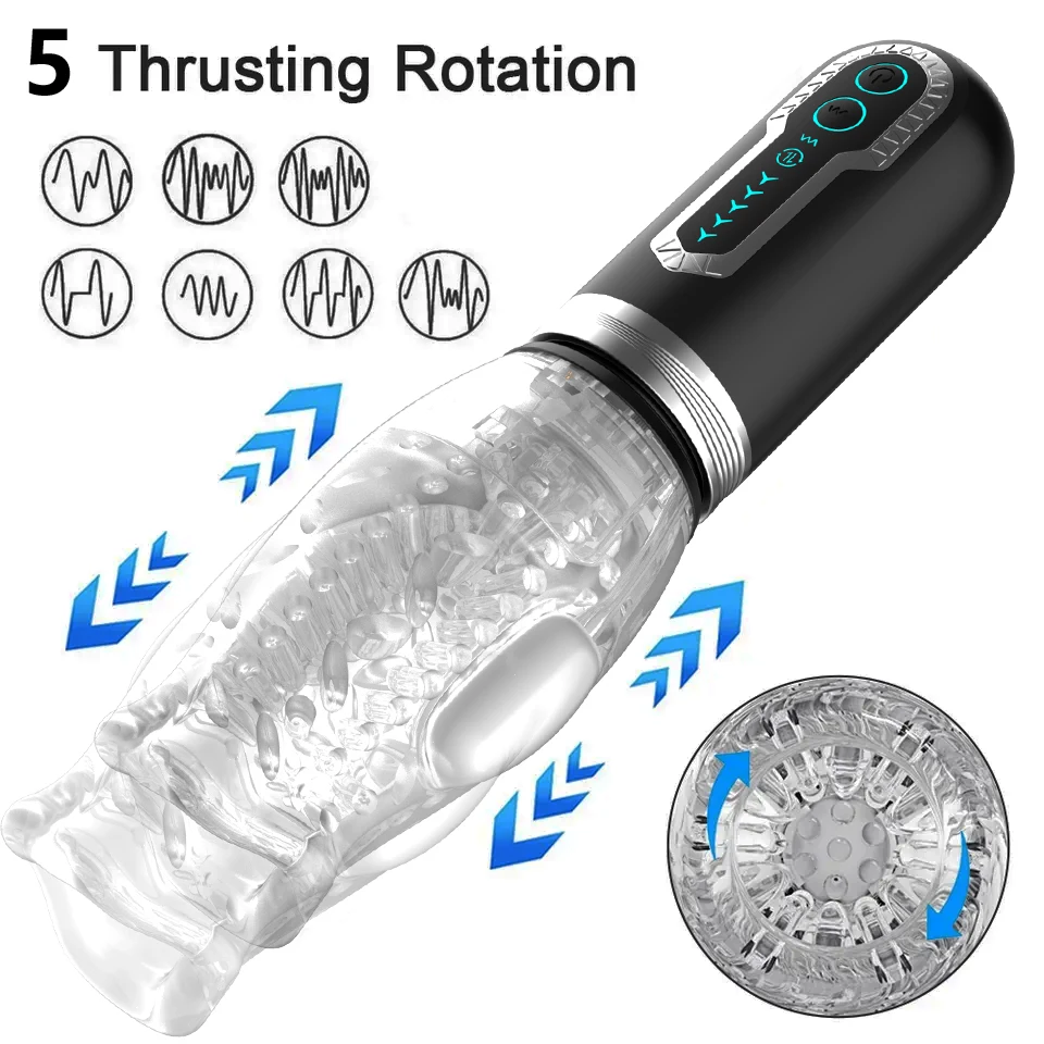 Hot Sale Automatic Upgraded Rotating Male Telescopic Aircraft Cup Men  Masturbation Toys Men Male Masturbators Sex Toys for Men