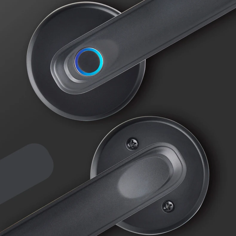 Qleung S607L Classic Black Tuya BLE APP Doorlocks Intelligent Fingerprint Key Smart Door Lock For Apartment Home Inside 1