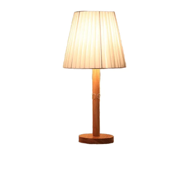 USB-Powered Wooden Table Lamp Fabric Shade Adjustable Night Light for Bedroom Office Dining Room Modern Style Iron Lamp Body