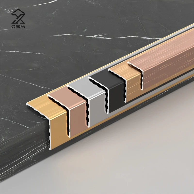 Foshan Factory Tile Edge Trim L Shape Gold Color For Wall And Floor Edges Decoration details