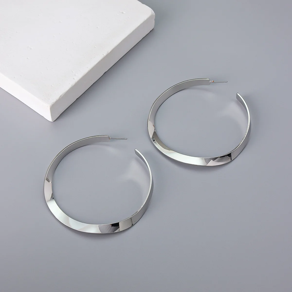 European American Wholesale Punk Bright HOOP Earrings Exaggerated Cross-Border AlloyShape Niche Trendy Fashion Jewelry