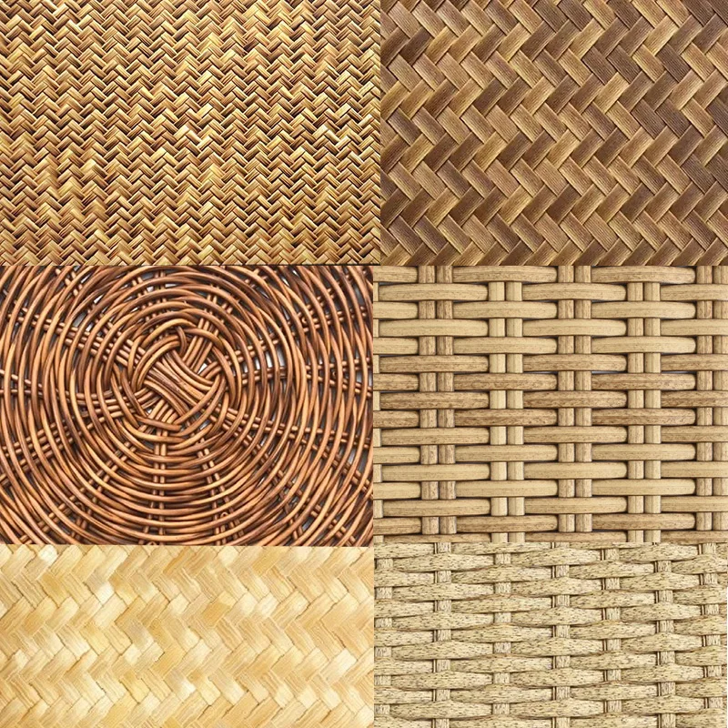 Synthetic Plastic Weave Rattan Roll Weaving Wicker Rattan Sheet For