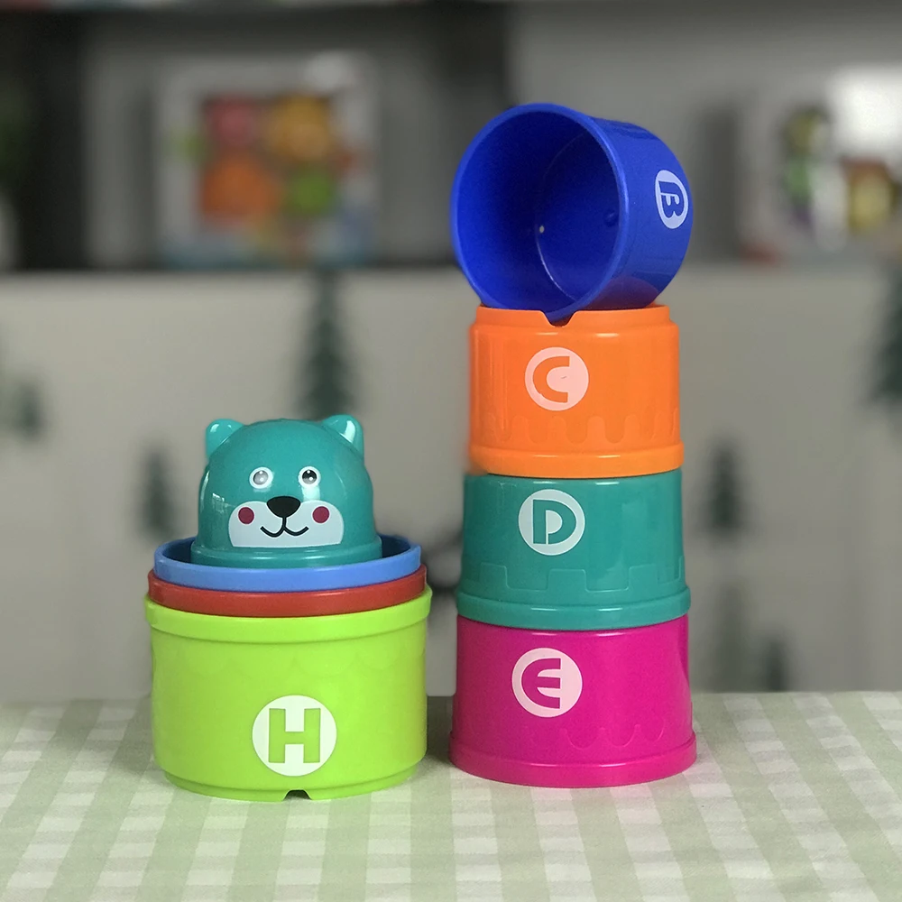 Развивающие игрушки для детей, пластиковые детские Игрушки для раннего развития, забавные штабелируемые чашки