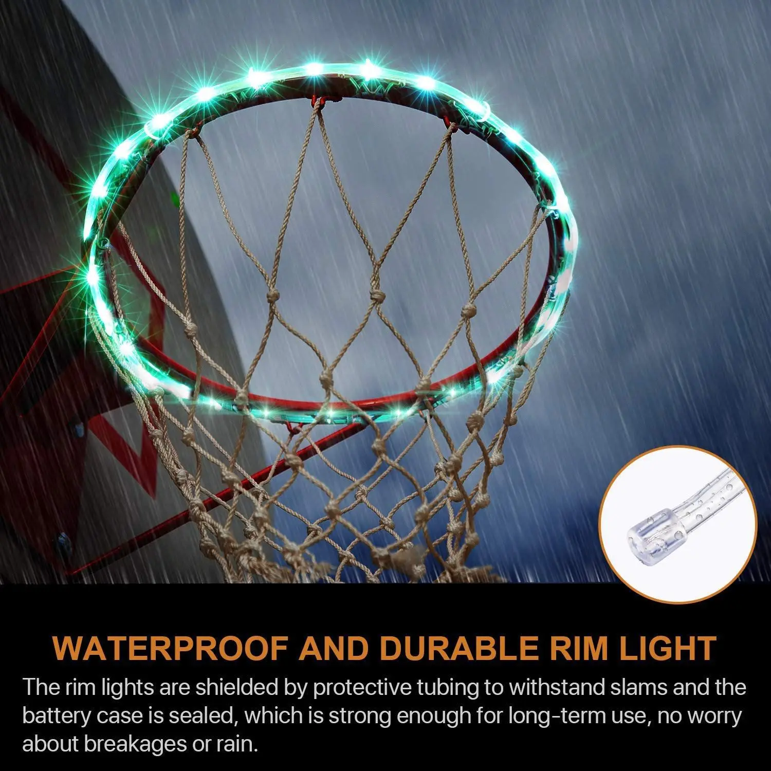 LED Basketball Hoop Lights,Remote Control Basketball Rim Ring Light,Change 16 C 
