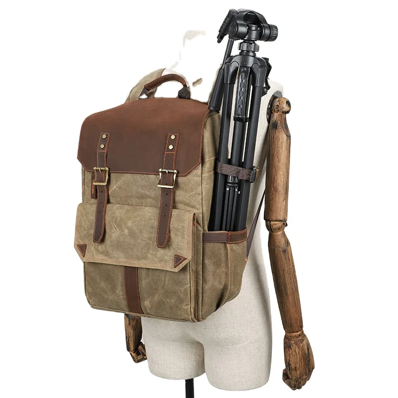 Вместительный водонепроницаемый рюкзак для камеры чехол батик холст с отделением ноутбука дождевик женщин и