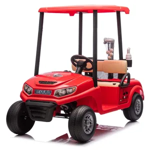 Newest Unisex Plastic 24V 4-Wheel Electric Ride-On Car Kids Baseball Golf Car Bluetooth Volume Adjuster Large Rear Storage Car