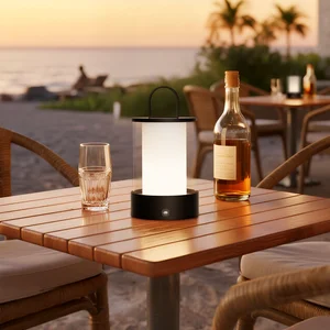 Outdoor Vintage Table Lamp Open-air Rainproof Type C Rechargeable Battery Atmosphere Table Lamp Dining Table Lamp