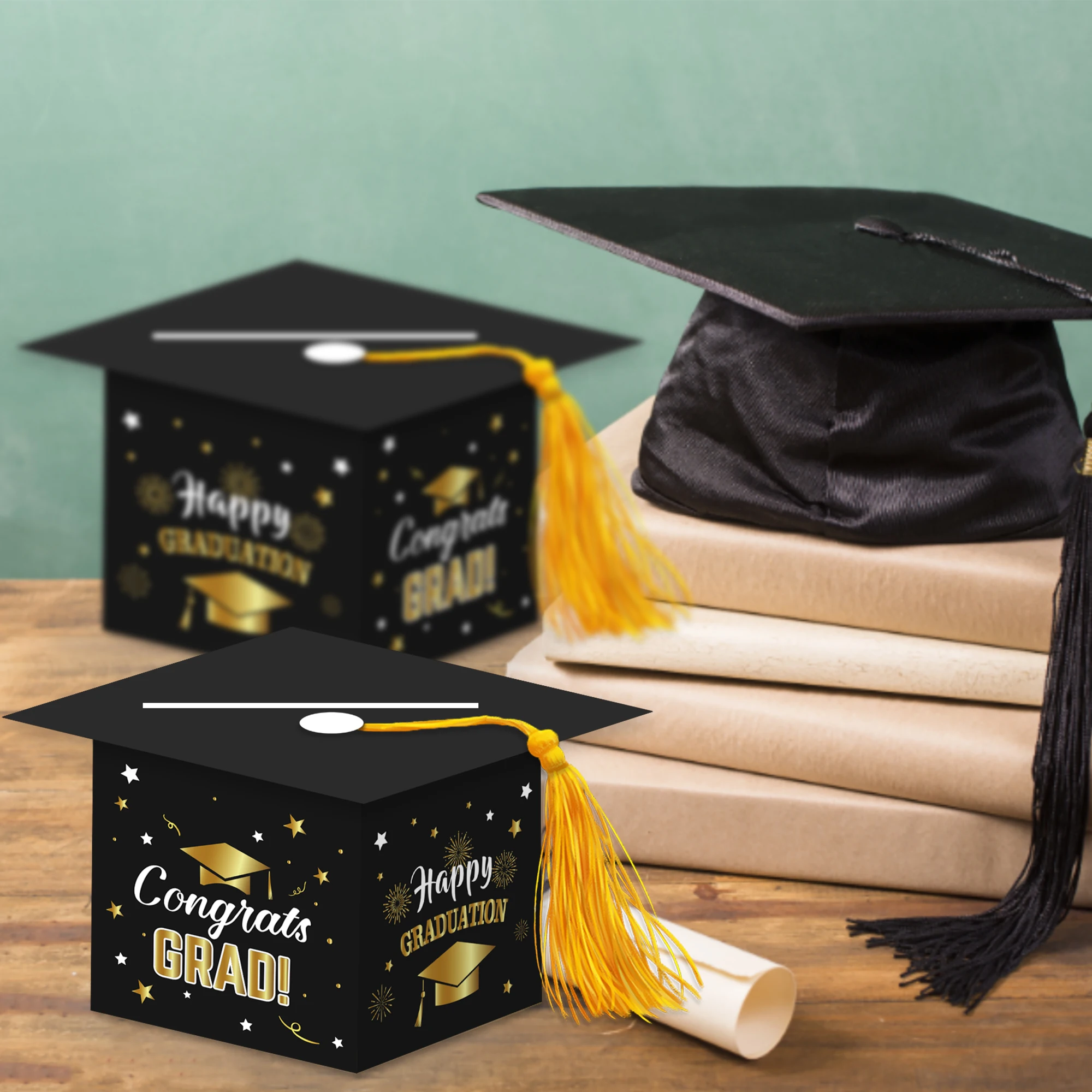 grad hat card box Amazon.com: Outus 2026 Graduation Card Box with Tassel Congrats Grad Cap  Card Holder for Graduation Gift Box Party Supplies : Home & Kitchen main image 0