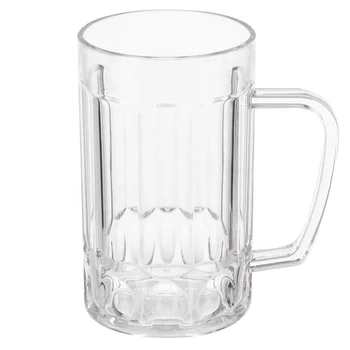 500ml Heavy Large Beer Glasses Clear Tasting Plastic Wine Cup Beer Drinking Tankard with Handle For Bar