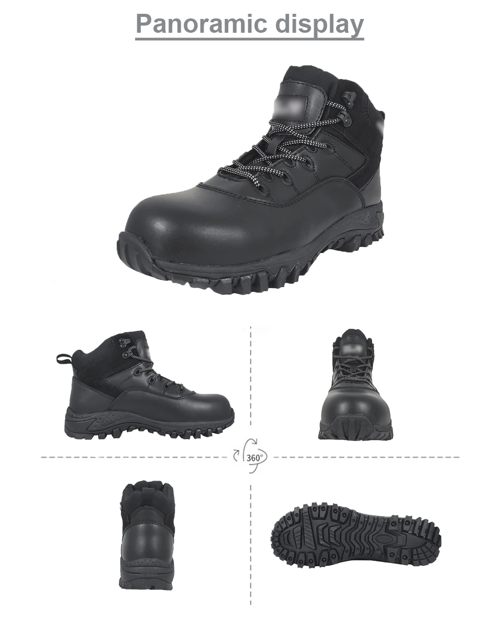 VITOSAFE Leather Breathable Industrial Mesh Lining S3 Work Boots Composite Toe Sneakers Men's Safety Shoes details