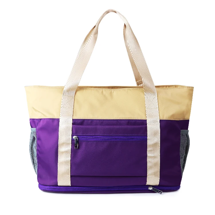 Personalized Large Capacity Waterproof Shoulder Shopping Nylon Diaper Tote Bag With Zipper