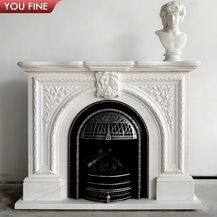 Indoor Classic Arched Marble Fireplace Surround