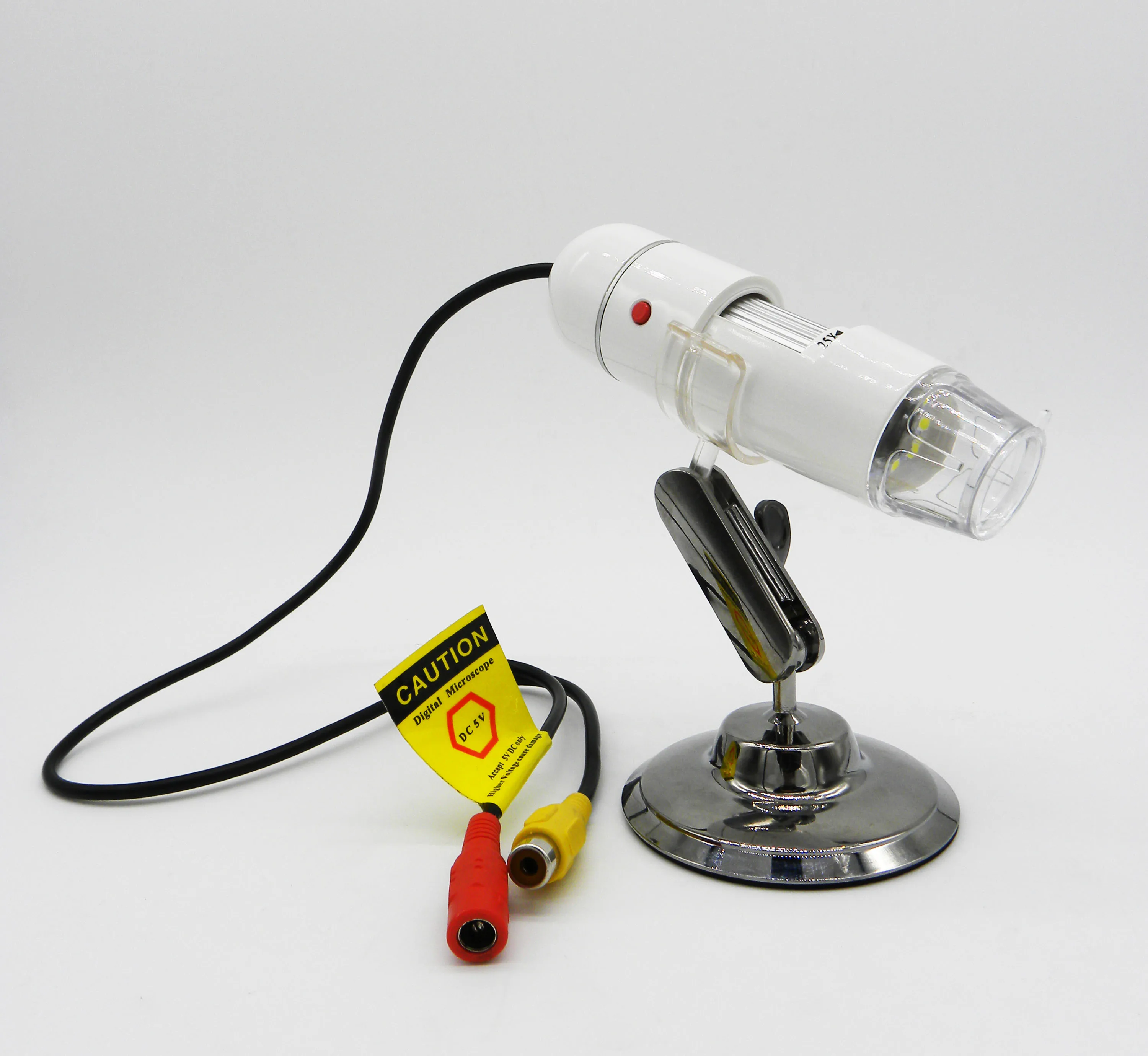 400x TV AV Digital Microscope Portable Monocular Mini Industrial Light Microscope with 8 LED and Universal Rotating Bracket