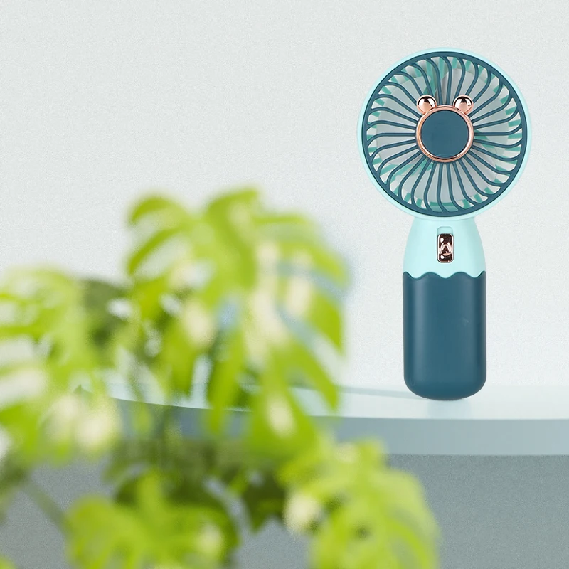 USB Rechargeable Mini Portable Fan Detachable Base Cute 5V Wind Speed Desktop Fans for Office Study Car Home Use Battery-Powered