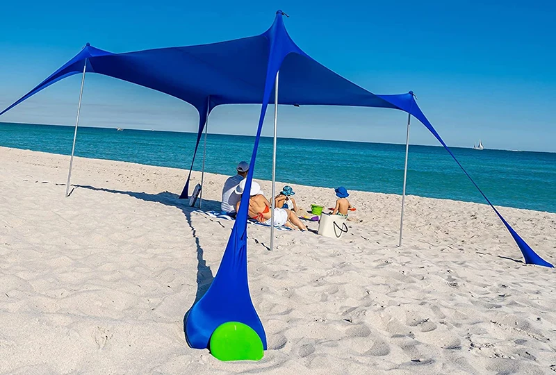 Night Cat Strandtent – UPF 50+ Zonwering Met Zandankers, Verstelbaar En Draagbaar Voor Strand, Park Of Tuin