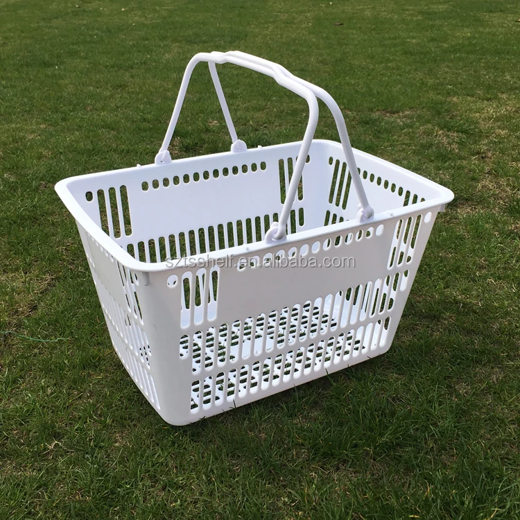 Pink Two Handle Foldable Shopping Basket Supermarket Baskets Shopping Basket Buy Shopping