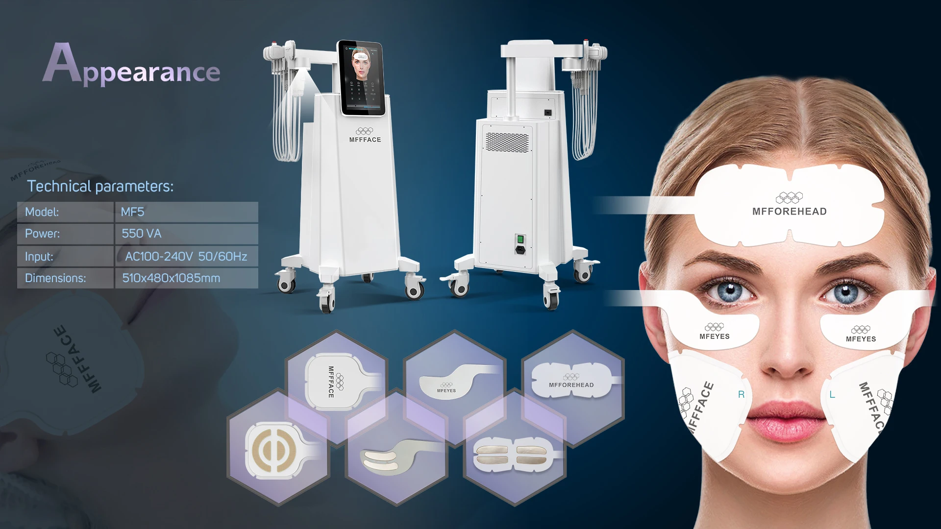 Professional 3 In 1 Ems Rf Face Muscle Full Facial Lifting Remove