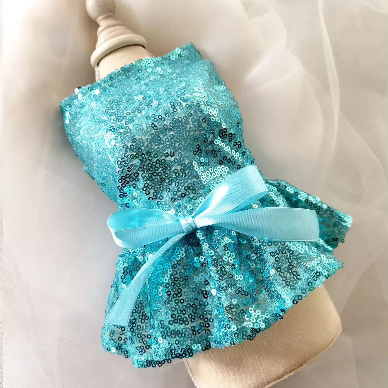 blue dog dress Blue Gingham Dog Dress with Matching Leash – Gate Nine Boutique main image 0