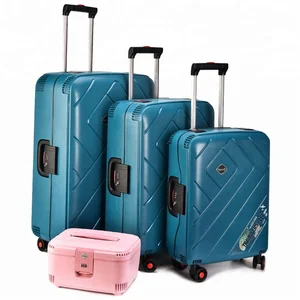 PP Fashion 4 PCS Spinner Suitcase Sets Hardshell Luggage TSA Lock Aluminium Trolley System 14"-28" Sizes Unisex Travel Bags
