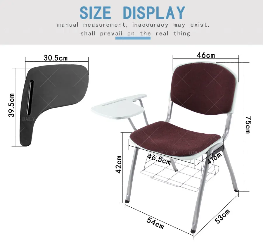 College Padded Chair Ventilated Children Study Chair with Tablet Chair Upholstered