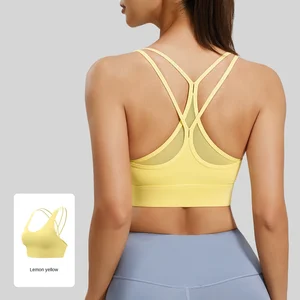 Women Sports Bra High-Impact Mesh Bra with Cross Back Maximum Support and Ventilation for Intense Yoga & Gym Yoga Wear