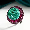 open size Black gold Parra green ring