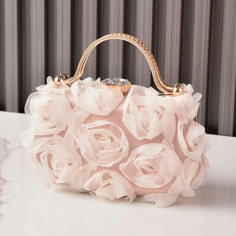Trendy Flower Design Evening Clutch for Bride White Dress Bag Women's  Crossbody Party Bag Wholesale