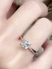 18K White Gold Moissanite VVS D Color