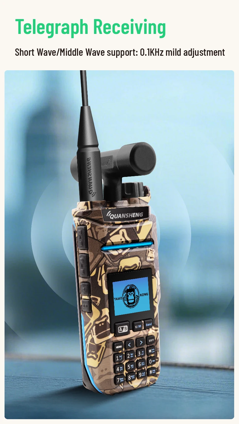 2026 New QUANSHENG TK11 IP Camouflage Analog Two Way Radio with VHF/UHF and 0-10KM Range AM FM ROHS FCC CE