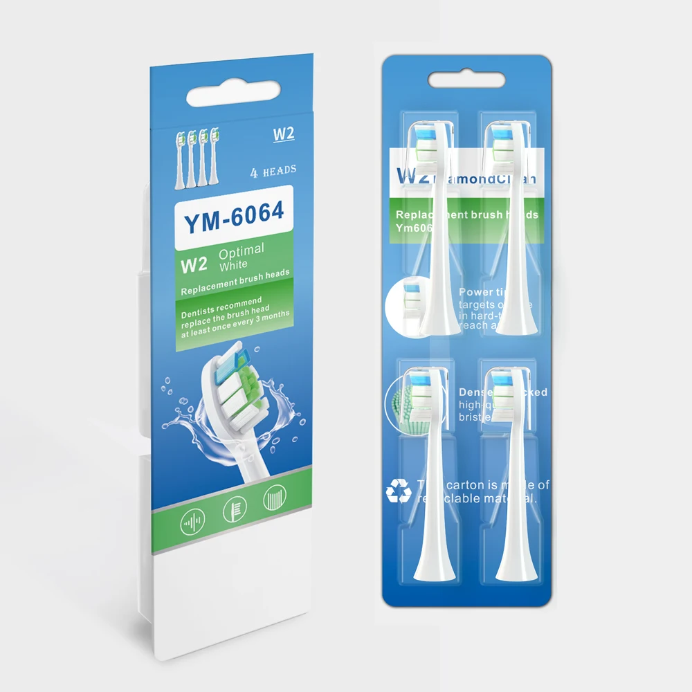 Насадки для электрической зубной щетки Diamondcleaning W2 Sonic, сменные насадки для электрической зубной щетки Philp Hx6064