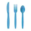 Set di posate in plastica azzurro chiaro*16 pezzi