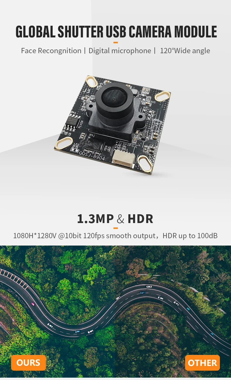 DGZX SC132GS USB2.0 1MP 720P Global Shutter High Speed Motion Capture Scan Code Near Infrared Enhanced NIR+ Camera Module插图