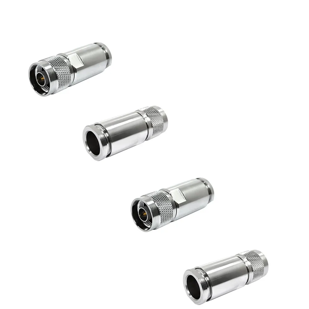 Nickel-Plated N Male Plug ClampType RF Coaxial Brass RF Connectors for LMR500 10DFB Cable RF Coax Coaxial Cable