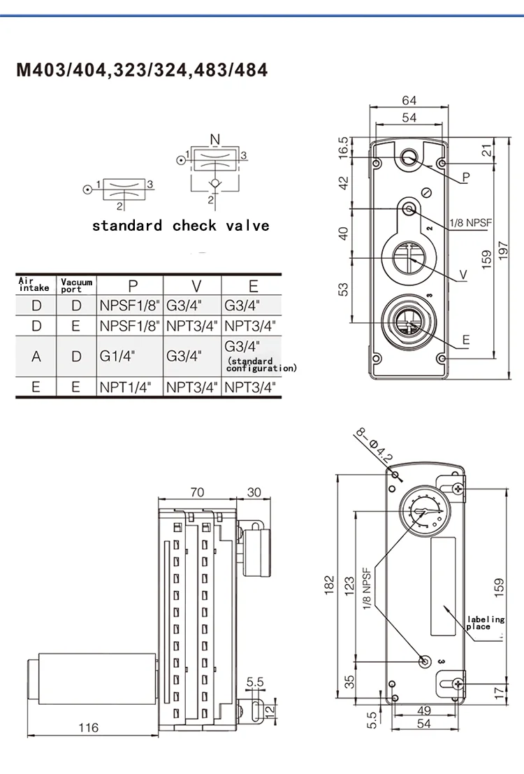 Automation M402b Series High Quality Multistage Pneumatic Vacuum Air