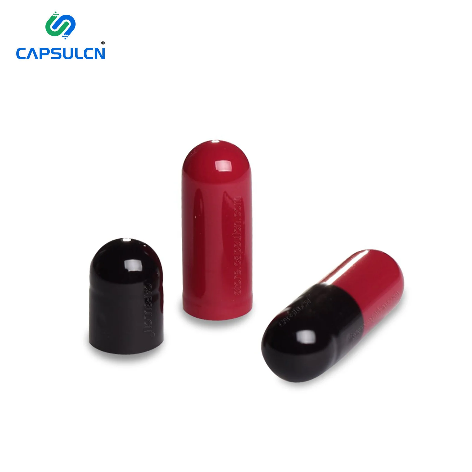 CapsulCN темно-красные и черные разделенные Твердые пустые желатиновые капсулы напечатанные на заказ размер 4 # пустые гелевые капсулы