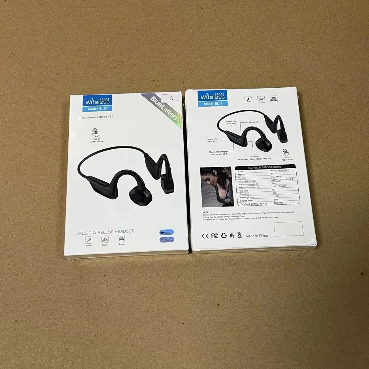 Hotsale In-Ear Wireless for 5.3 Headset with LED Display JL Chipset Memory Card Slot-Sport Ear Design ANC IPX5 Waterproof