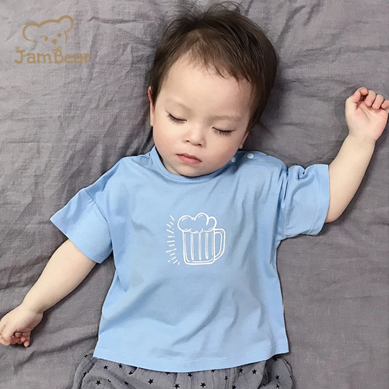 Детская хлопковая футболка с коротким рукавом и